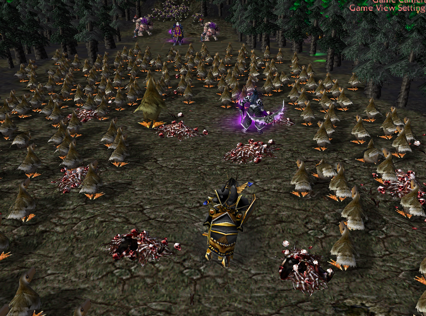 As Trolman was returning to his army, he was ambushed by the undead! His two elite escort guards were killed (seen next to him) and he was left COMPLE