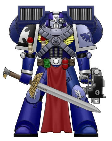 Assault Marine sergeant
bah. i know the bolter an chainsword website is so over used but i made one anyway. 
i could have drawn it myself but i want