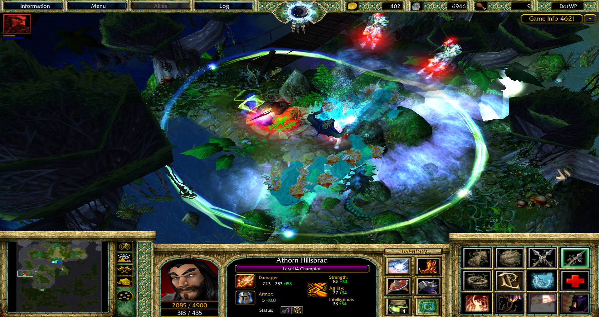 Athorn fighting Sea Elementals near the bridge