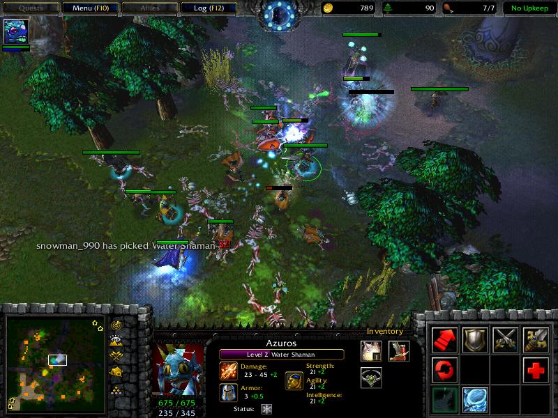 Azuros the Water Shaman is using water nova at the wandering spirit.