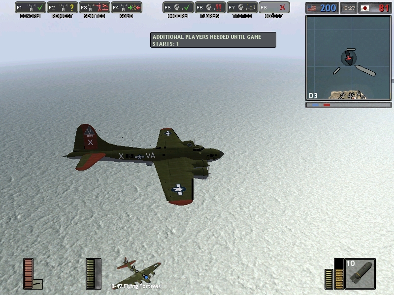 B-17 Flying Fortress in the Battle of Midway.

~Took from Battlegroup 42, a mod for Battlefield 1942