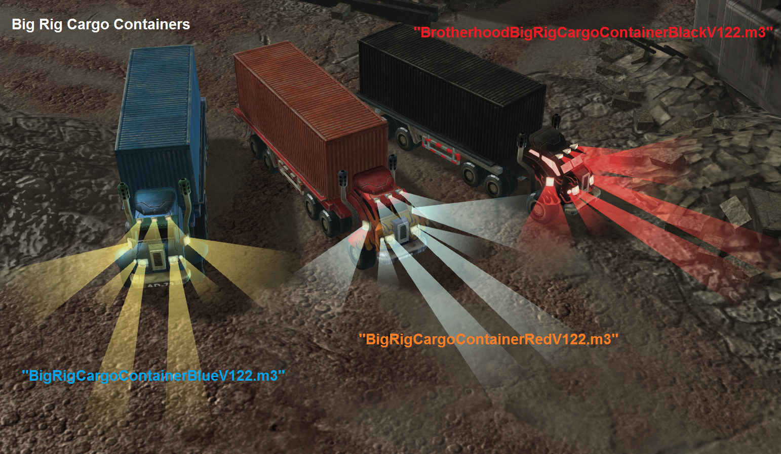 Big Rigs With Containers v.122 red black and blue