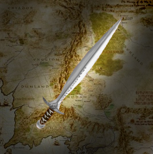 Bilbo's trusted sword,  it glows when orcs are near.