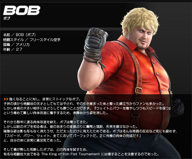 Bob, new addition to Tekken 6
