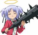 Bokusatsu Tenshi Dokuro Chan

... or "Club to death angel" xD
Anime is hillarious