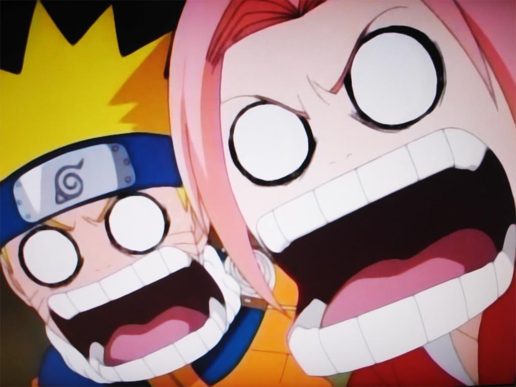 (boy) Naruto Uzumaki and (girl) Sakura Haruno from anime Naruto