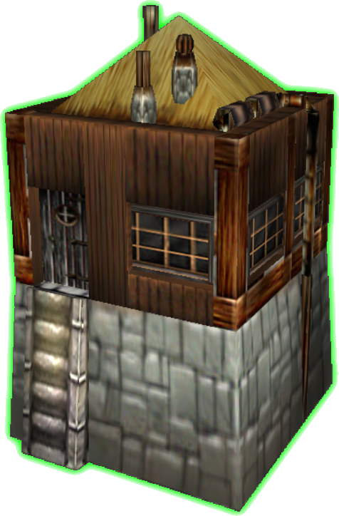 Bridge Repair Hut: Model Preview with Added Outline