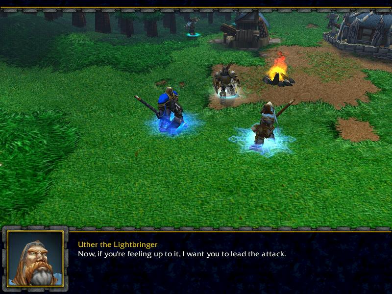 Captain Falric, Prince Arthas Menethil, and Uther the Lightbringer. Notice the new units.