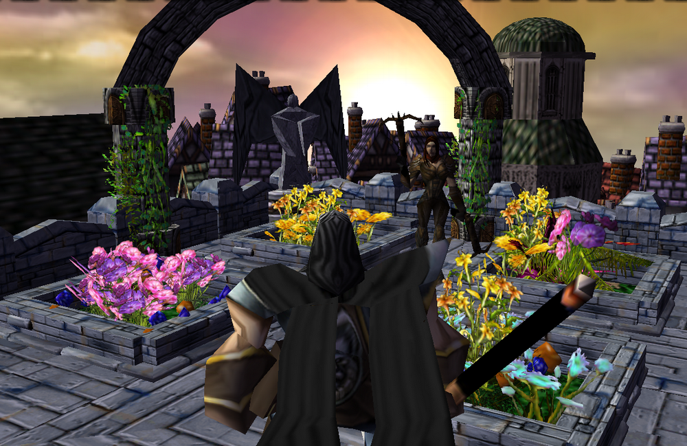 "Castle Gardens"

Lord Nicholas: I was hardly expecting our meeting to be here.
Isabel: I know that local brothels are much more to your liking the