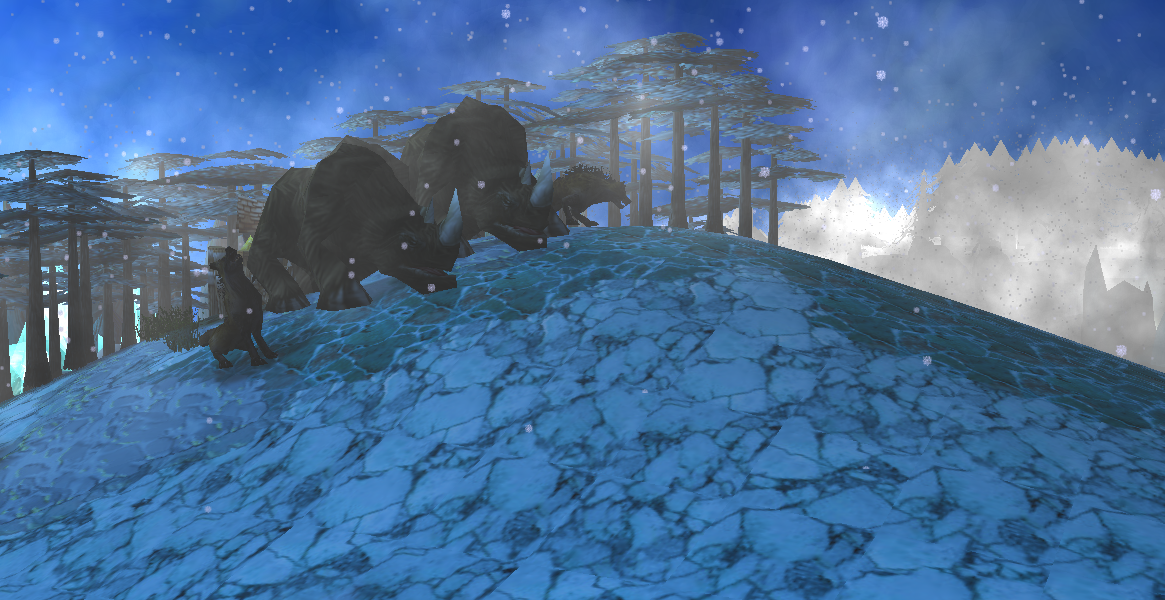 Cave Hyena and Wooly Rhino