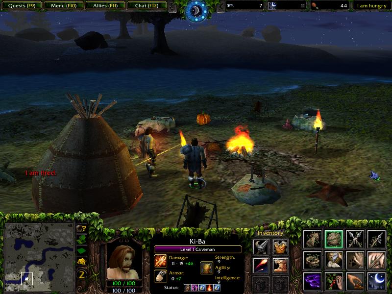 Caveman camp at night