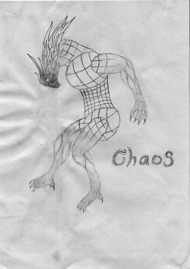 Chaos
Another demon from the chaotic plane.
The swirly lines around it are on purpose.
Also from Rafia.