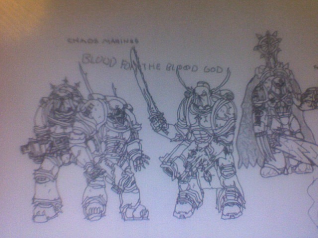Chaos Space Marines.
Blood for the Blood God! For Khorne, and honor!