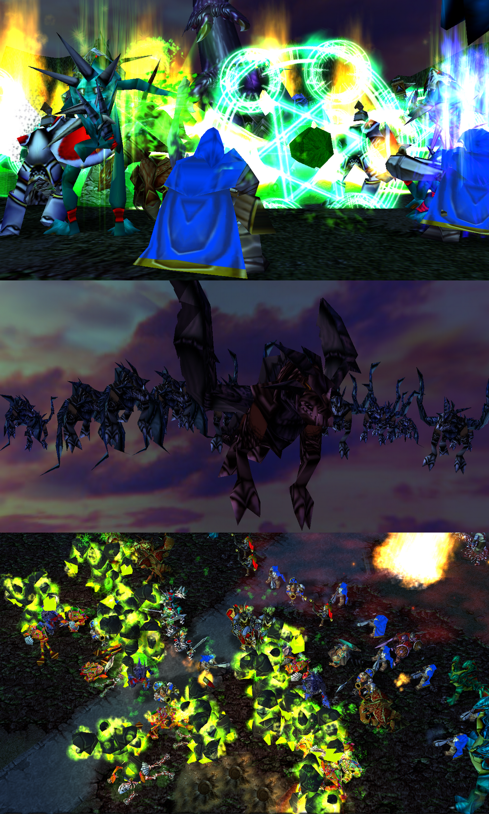 Chapter 13

"The Chaos"

Over the battlefield many portals opened. From them faceless terrors came through and attacked shocked allied forces.