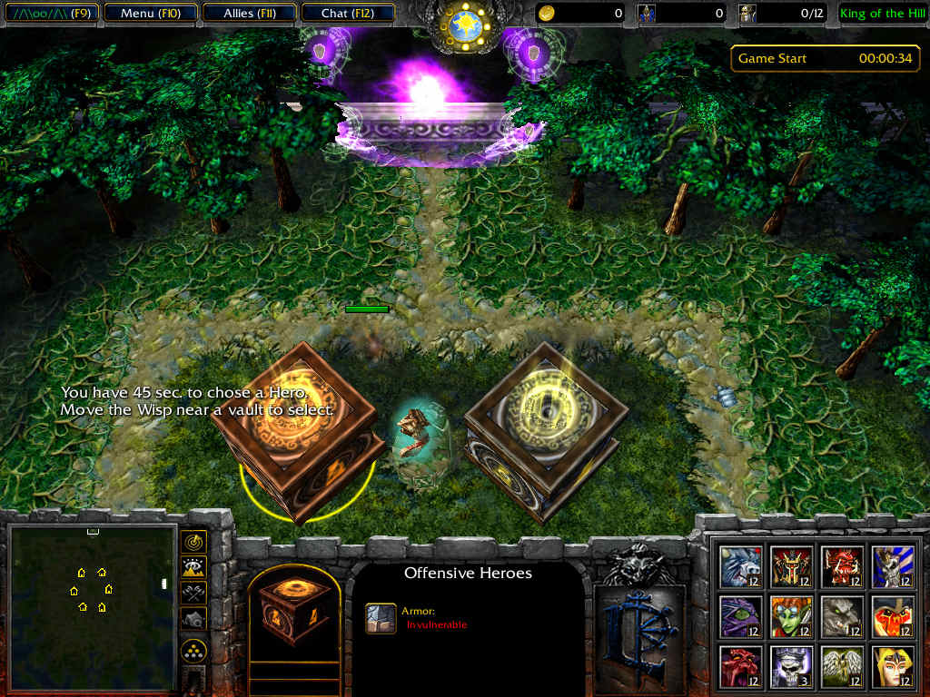 Choose a Hero; either Offensive or Defensive. The subcategories are:
-Agility
-Strength
-Intelligence