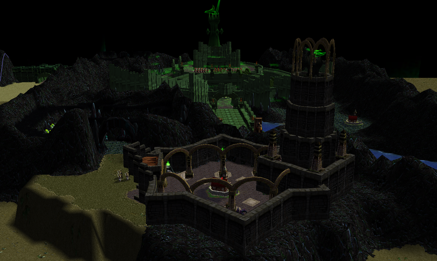 Cirith Ungol with Minas Morgul: Cirith Ungol watches over the mountain passage between Minas Morgul and Mordor.