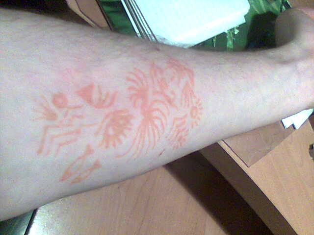 Completed henna tattoo.