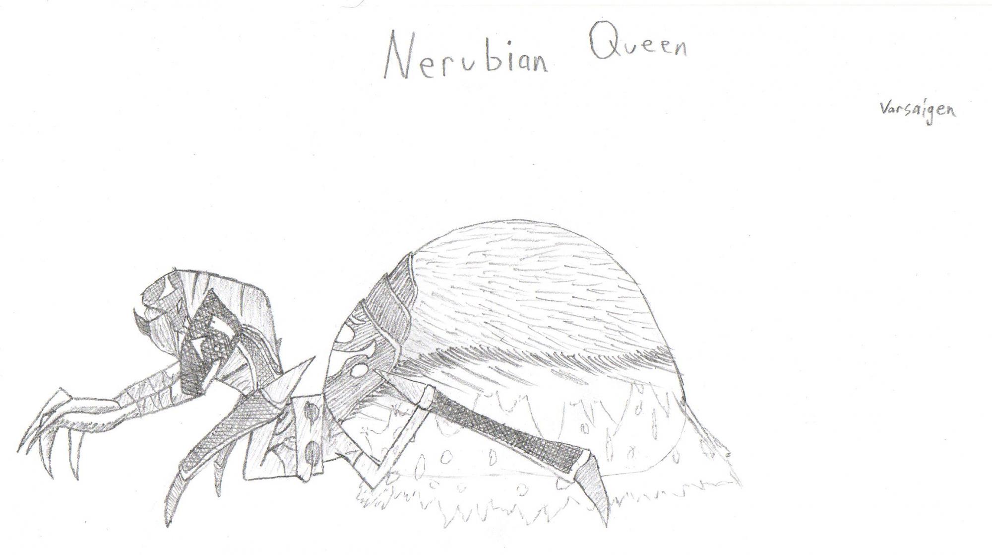 Concept for my Nerubian Queen model.

The model provides an alternate form of the queen, acting as a factory for the production of units. She spawns