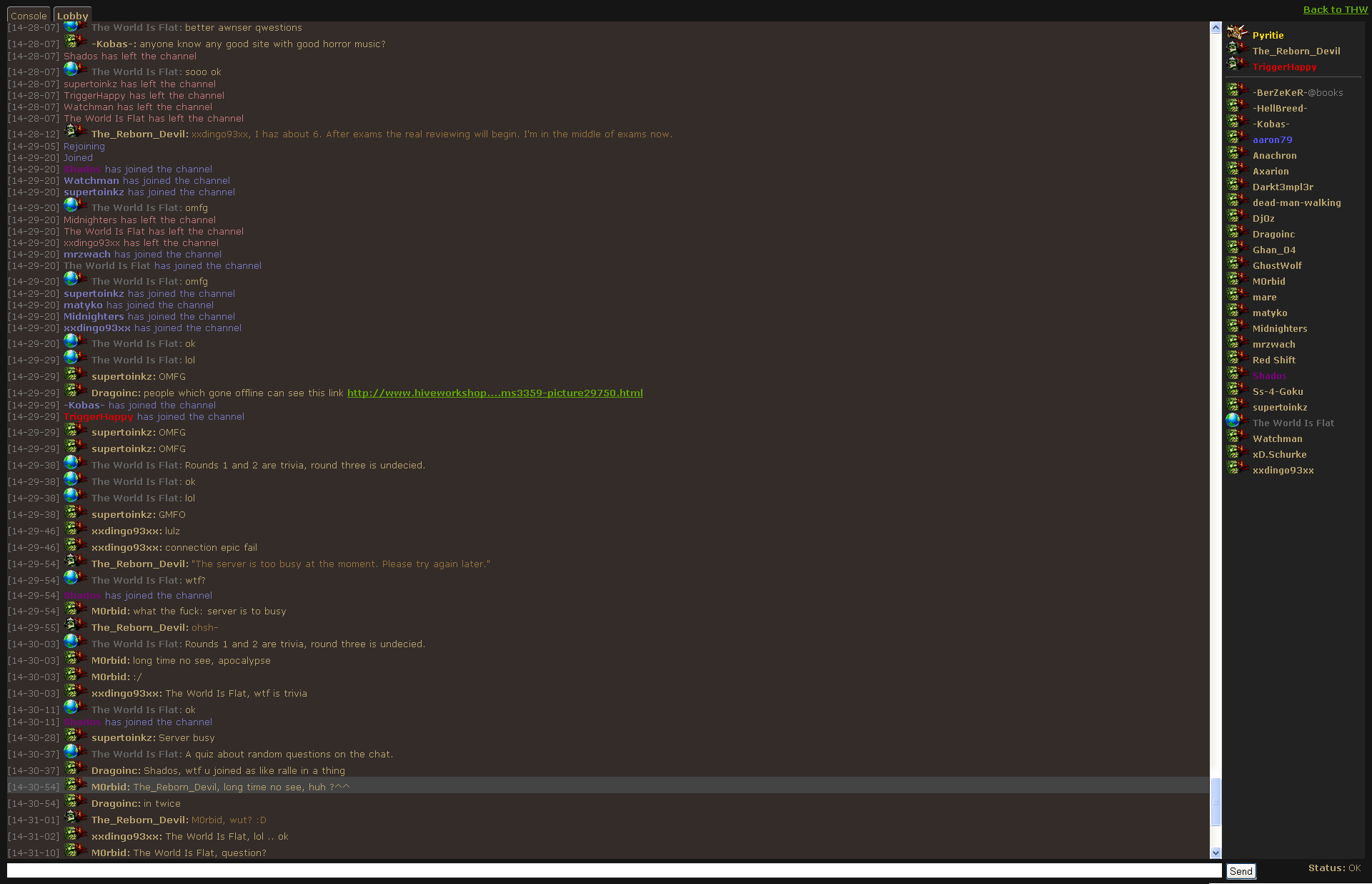 Connection issues and "Server is too busy"