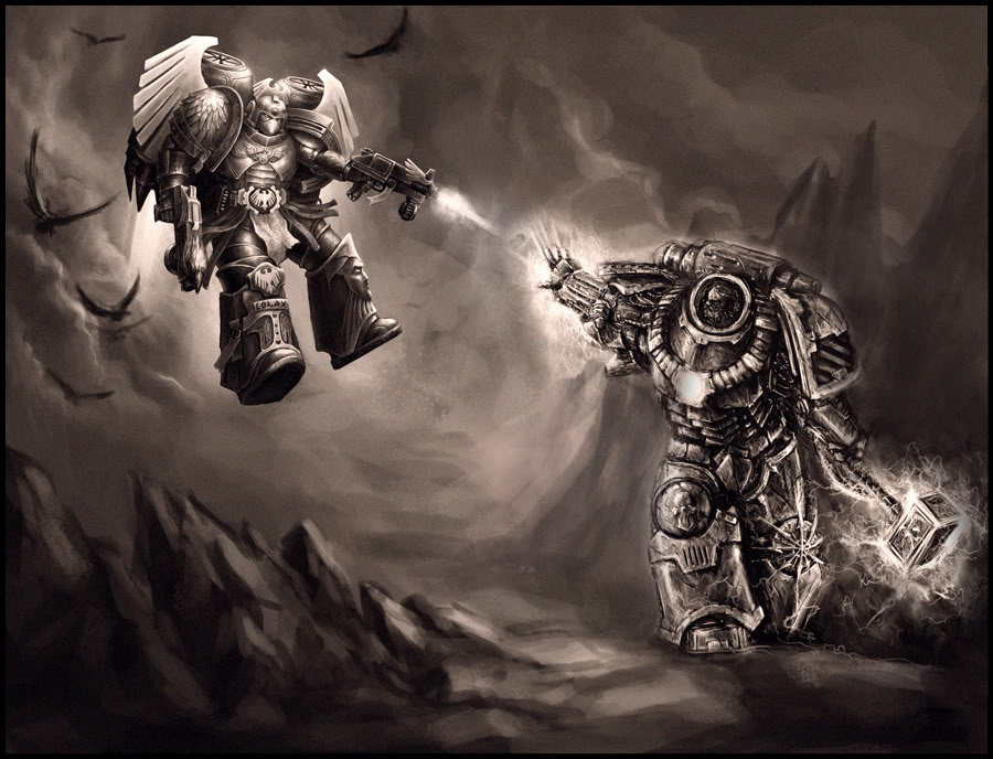 Corax vs Mortarion by Noldofinve  Z