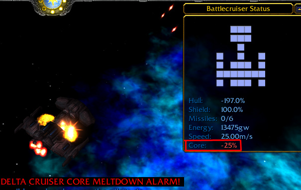 Core Meltdown


In 0.80 you must also keep an eye on your core stability. If it gets to unstable your ship will explode and you will lose.