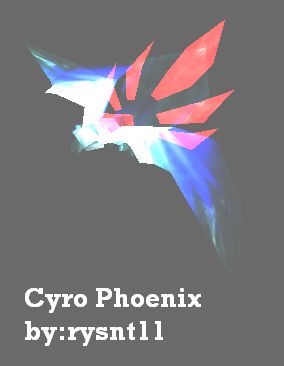 Cyro Phoenix
This is my pet, the cyro phoenix is a rival to his cousin, pyro phoenix, this one doesn't spread fire, instead of it, the cyro phoenix c