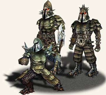 Dark's Evil Dark Dwarf army expect there armor is more bluish black.

Miner (one with axe), Warrior, scout