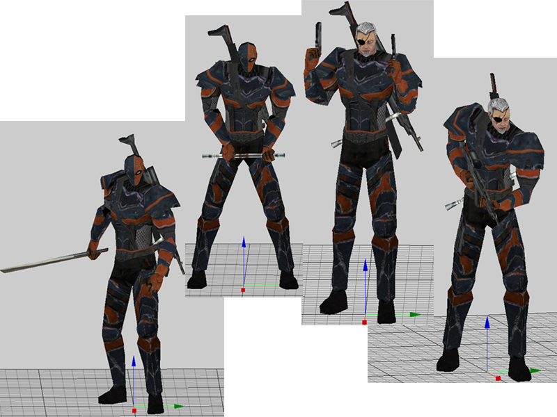 Deathstroke requested by my mate Andrew, animations are based on the Skills of his Project.
Used for him a Base Mesh I made out of NeilCatorce models