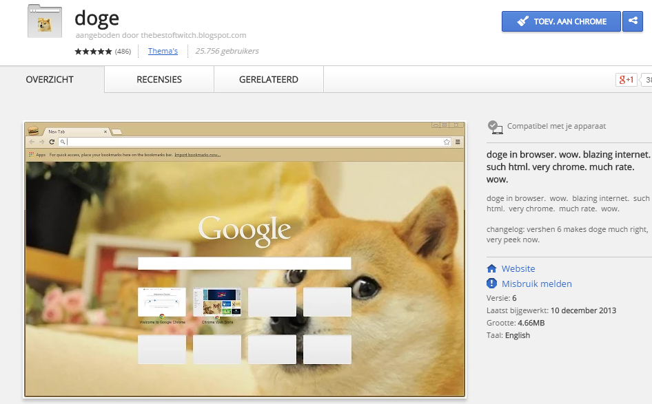 Doge Chrome Theme