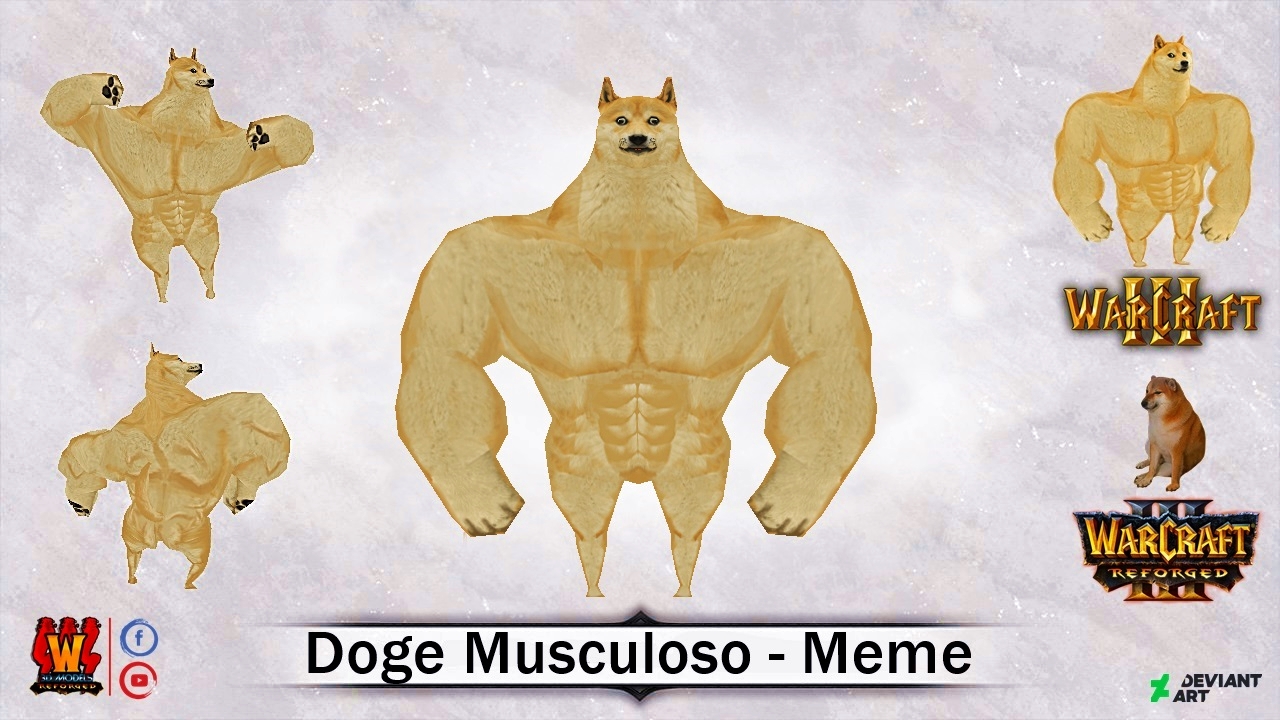 Doge Musculoso meme 3D