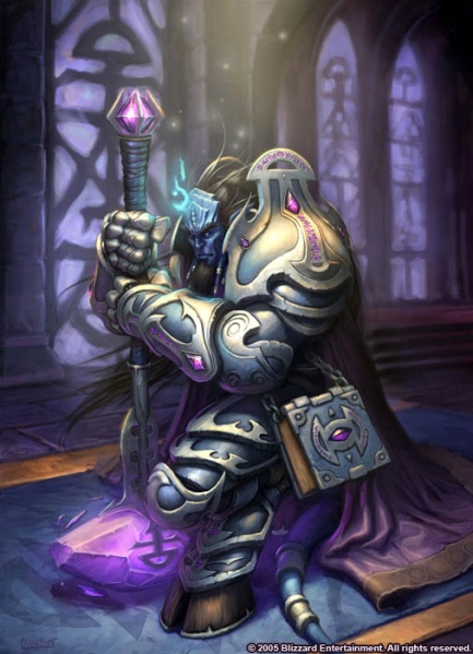 Draenei Paladin gaining the Blessing of the Naaru