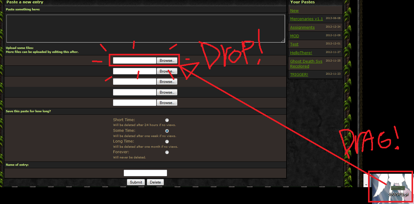 Drag n Drop pastebin