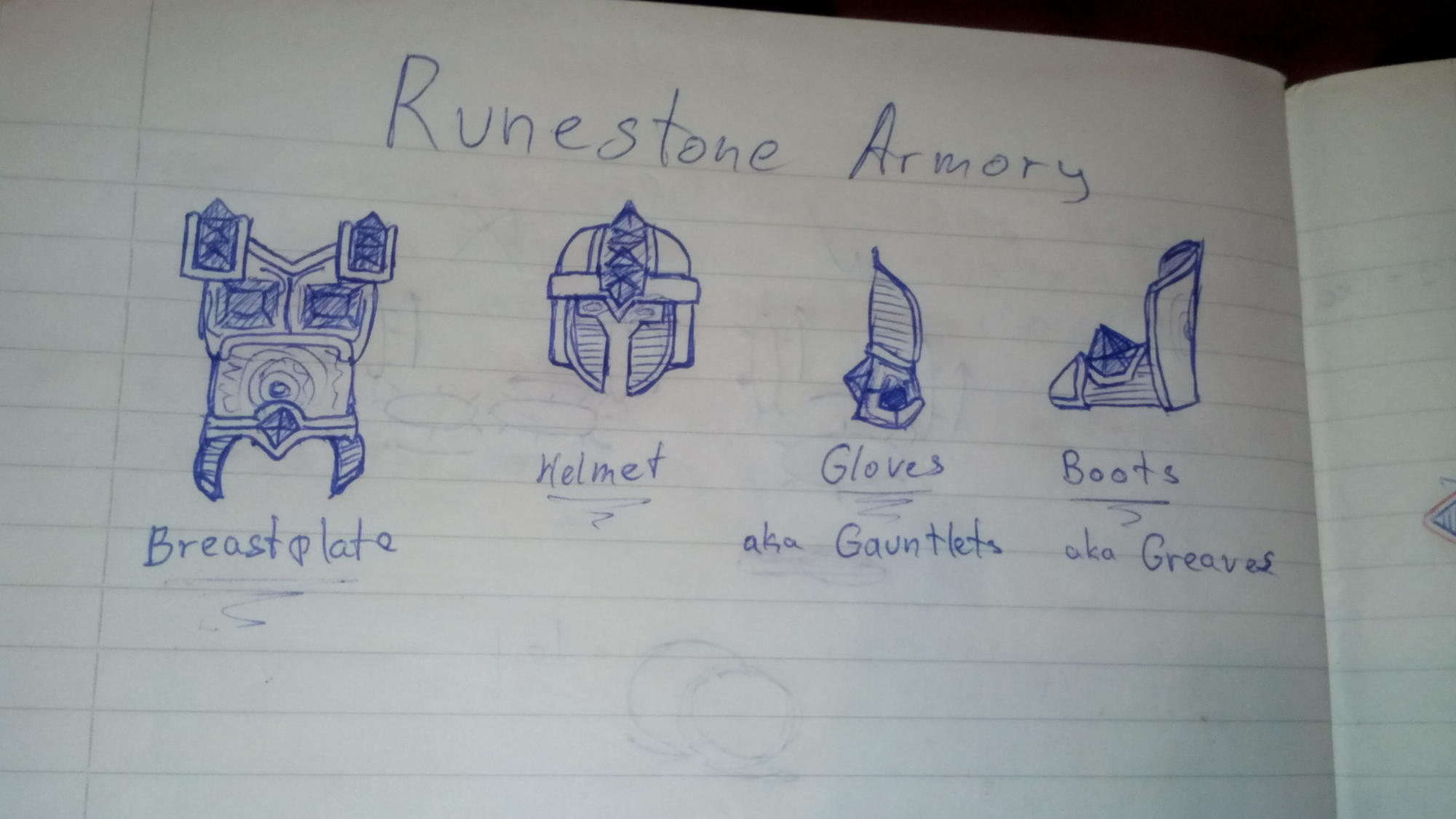 Drawings - Runestone Armor Set