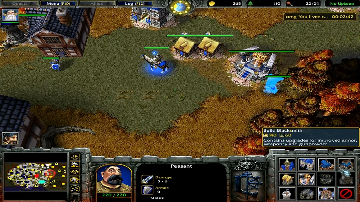 Early game, top start position