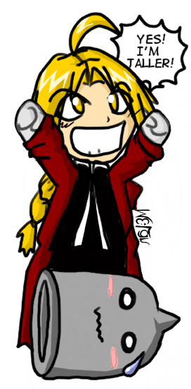 Ed Elric from Full Metal Alchemist xDD (that armor head is his youger borther Alphonse xDD)