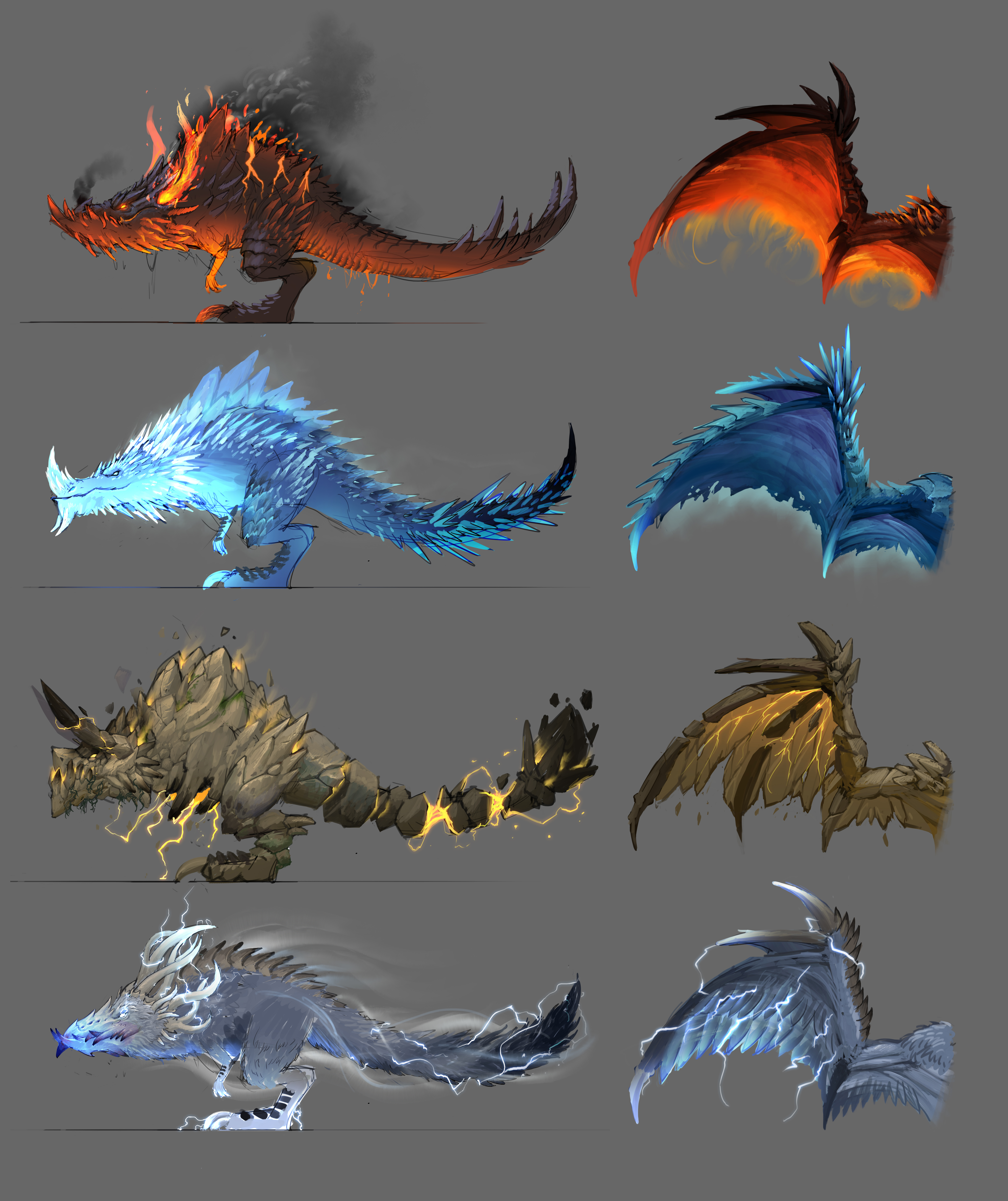Elemental Proto-Dragons