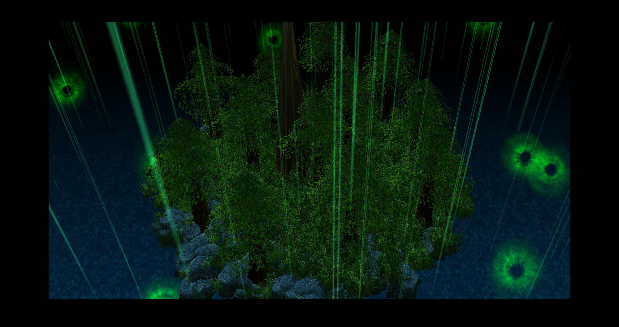 Evillizard has begon to create islands along the sea betwene the EK and Kalimdor that will emit shields to stop trolman's boats from passing. Recently