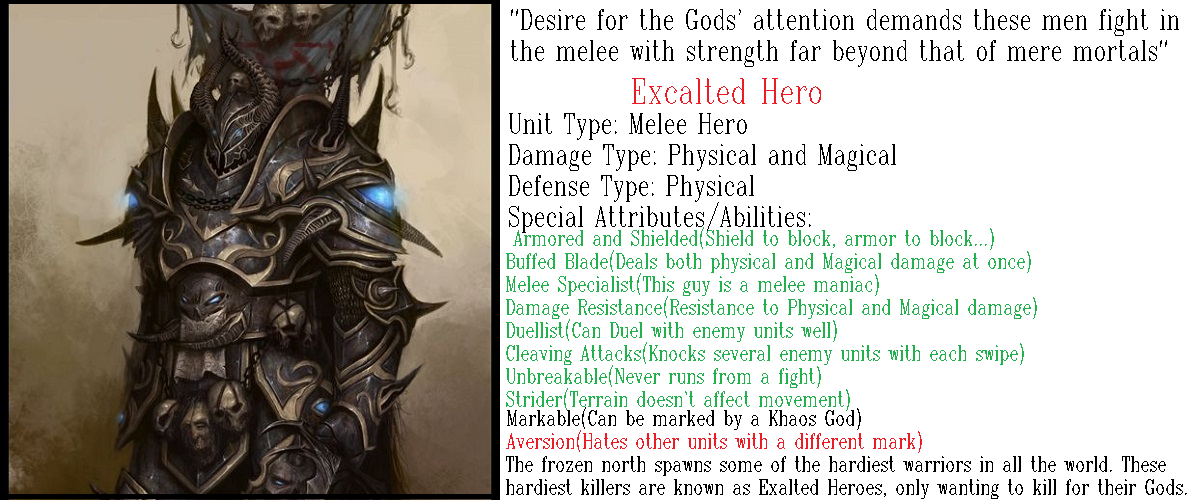 Excalted Hero Info