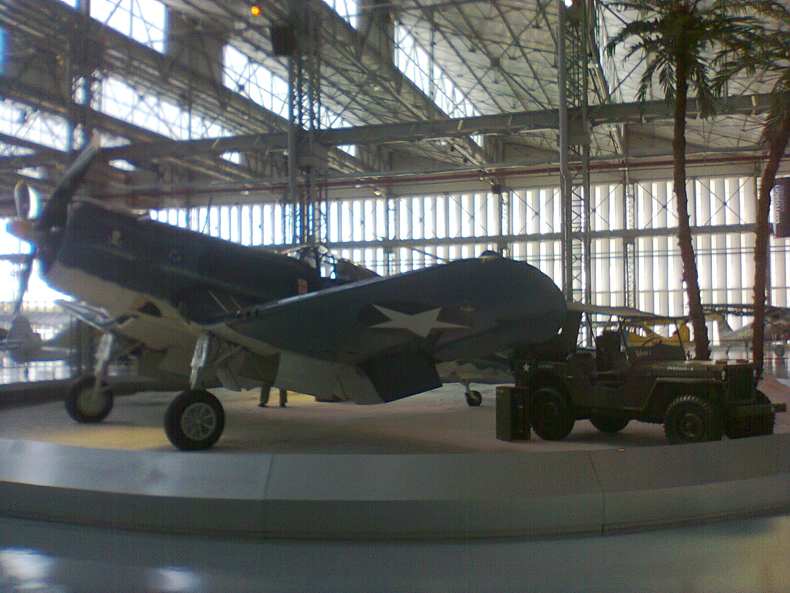 F4U Corsair and a Jeep.