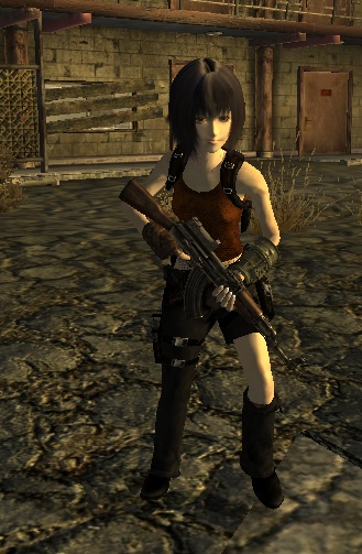 Fallout New Vegas Character

Aya-chan with her awesome resident evil costume with AK-47 weapon.