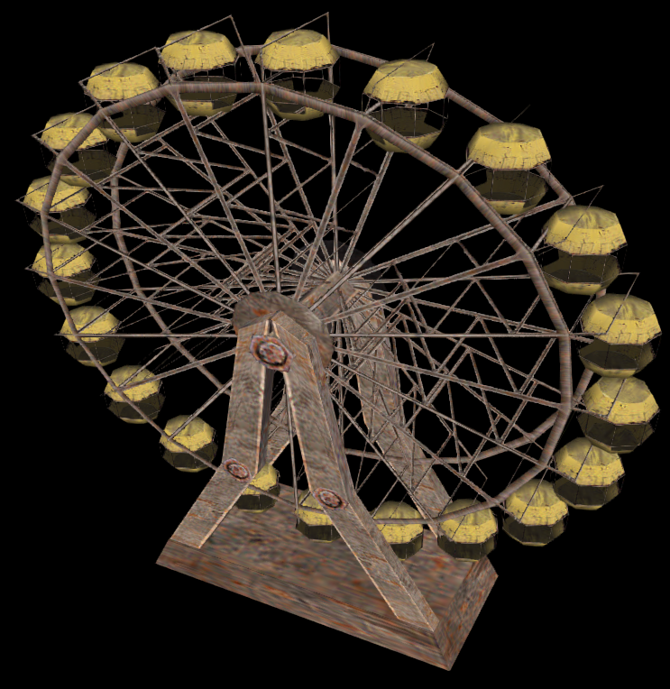 Ferris Wheel
___________
Made as a request by Stryderzero.
Uses custom 256x256 texture.
Number of Verticles: 2284
Model Filesize: 85kb
Texture F