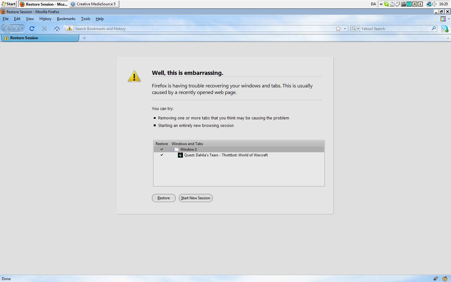 Firefox lamed for a change