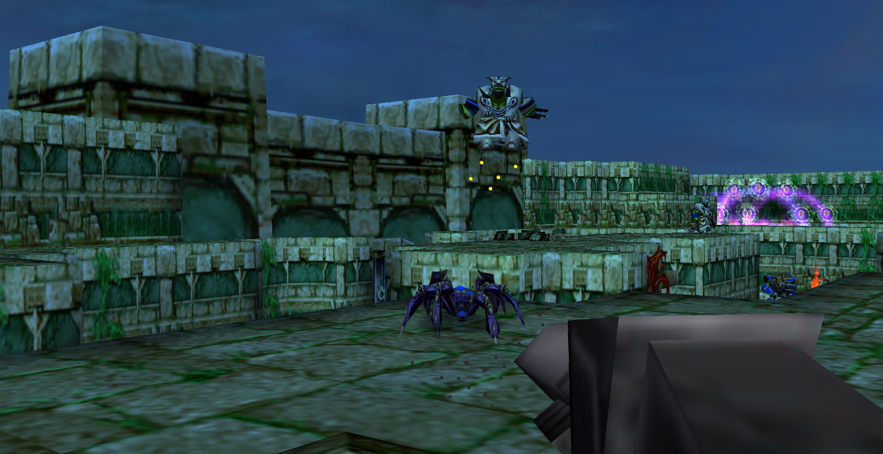 First Person WC3 Shooter Screenshot Mockup - Shooting Bad Guys + An Tribal or Something Alien Warrior with Shotgun 8-)