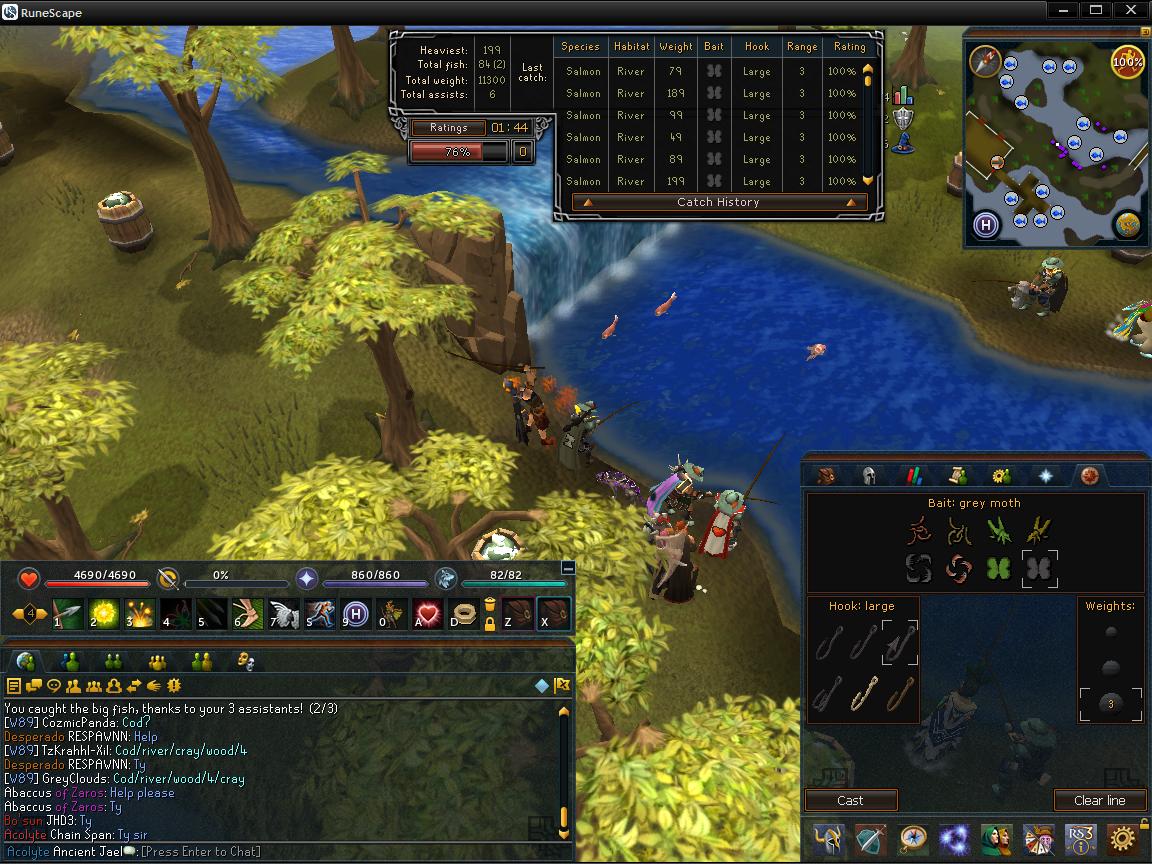 Fishing by the river on 'Fish Flingers'.