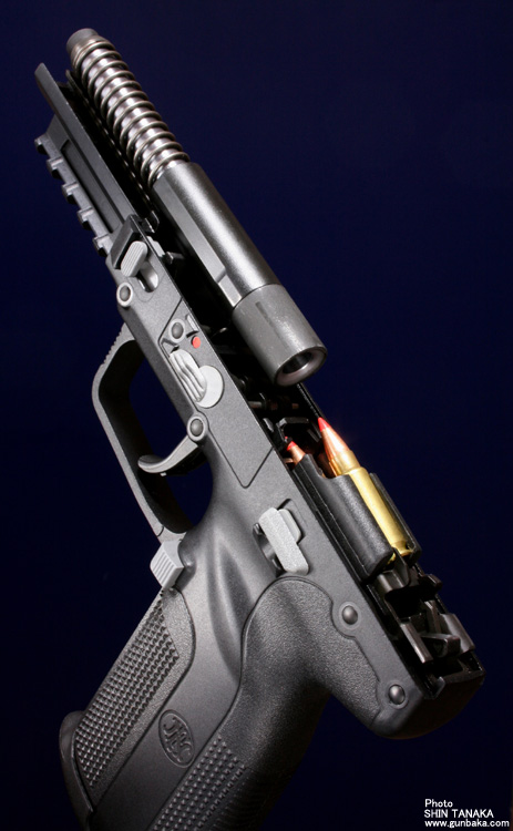 FN Fiveseven with slide removed, looks so freaking cool... I'm going crazy I think