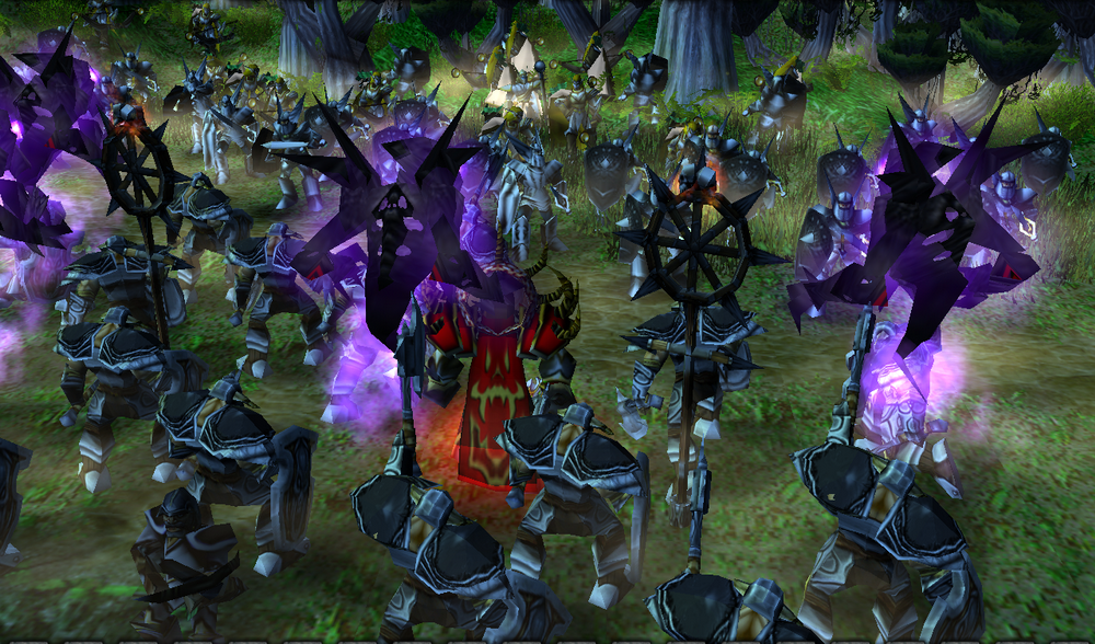 "For the glory of Chaos!"

Chaos Humans along with Void walker joined the battle flanking Silver Army. Surprised by this new attack moral breaks and