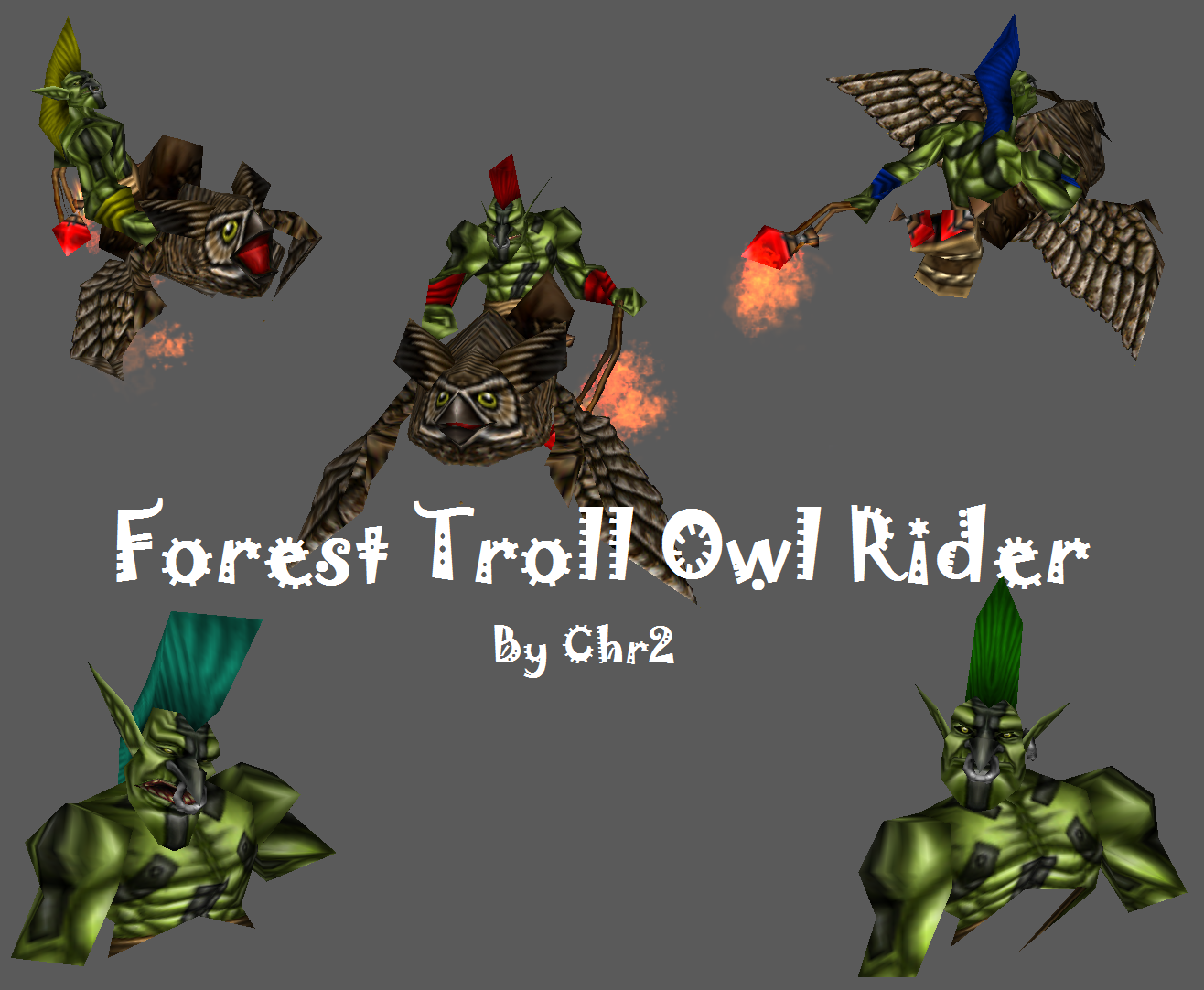 Forest Troll Owl Rider