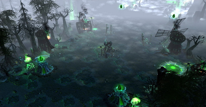 Former village, now Undead outpost, on the middle lane.
