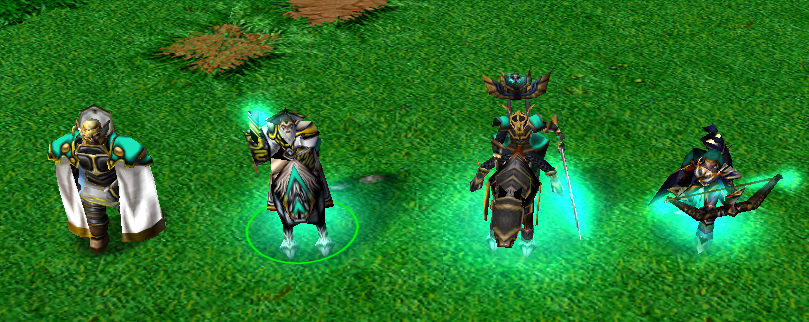 From left to right: Quel'salam, Archmage, Swordmaster and High Elf Ranger.