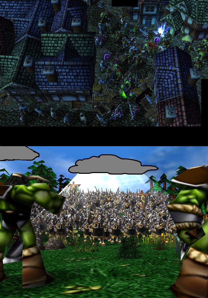 Fuck again this pic wont load, as a preview,why hive,why?Anyways...

At the moment the orcs attacked the town from the north east a huge storm cloud